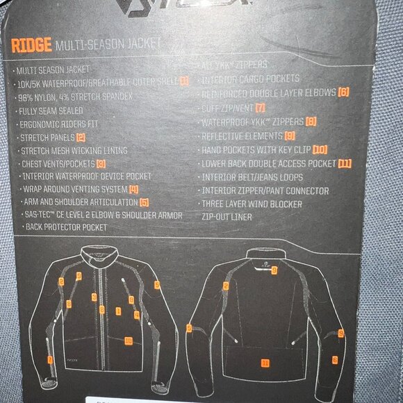 Motorcycle Gear Reax Ridge Charcoal Textile Multi Season Riding Jacket Size L - Picture 15 of 16